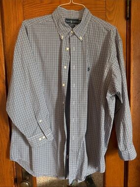 Ralph Lauren Men's Blue Check Button-Down Shirt